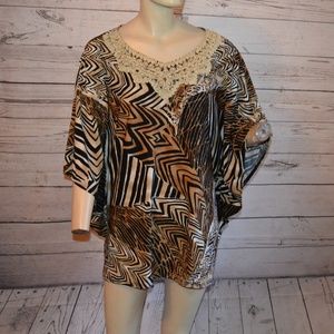 Michael Edwards Vintage Animal Print Bat Wing 14